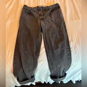 GAP Black Distressed Easy Fit Jeans Size 38x32 Unisex Zip Front